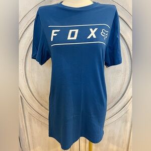 NWOT Fox Navy Tee with Logo Blue